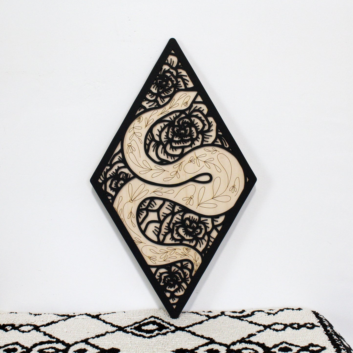 Garden Snake Wooden Diamond Sign