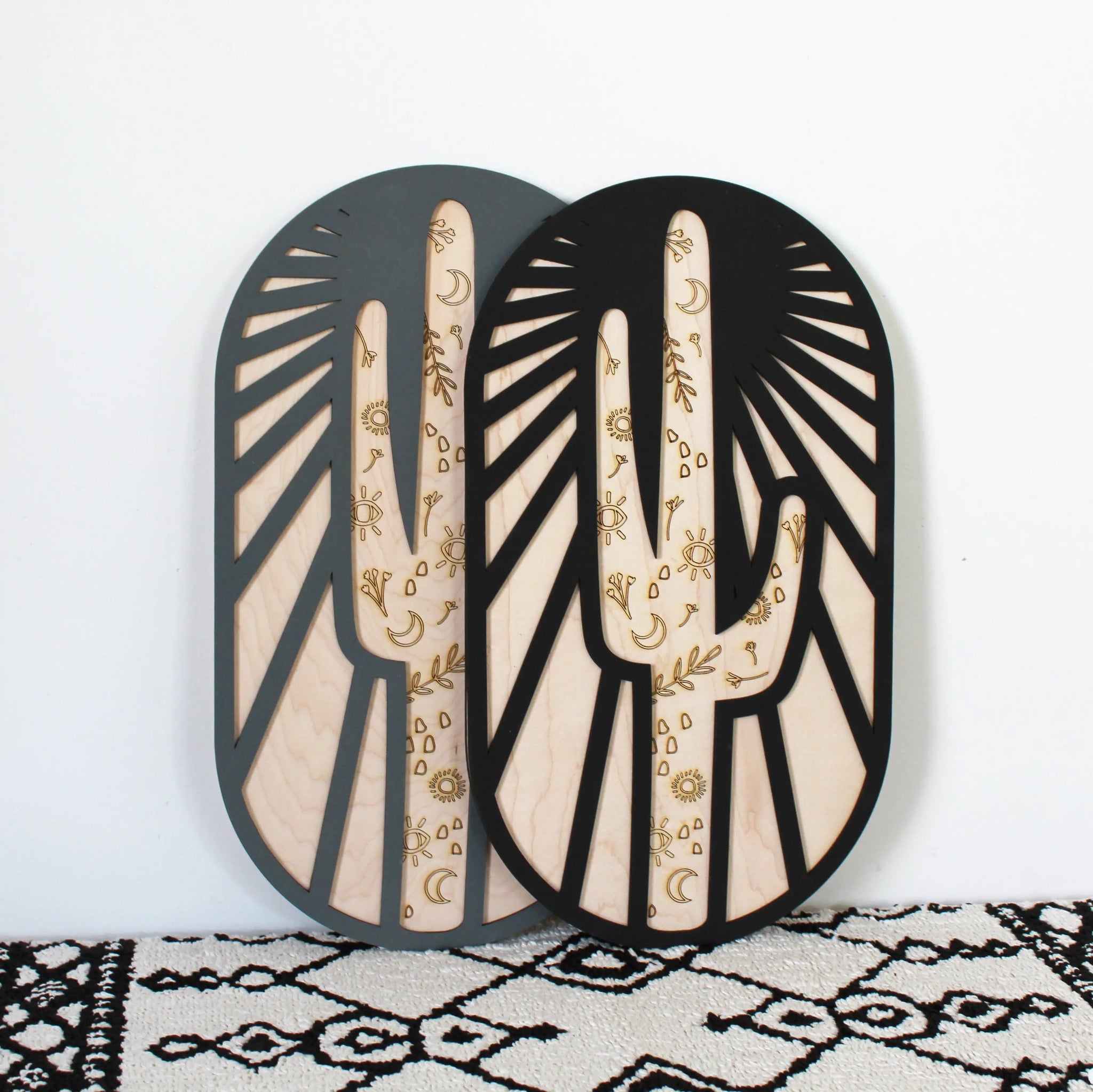 Cactus In The Sun Wooden Sign