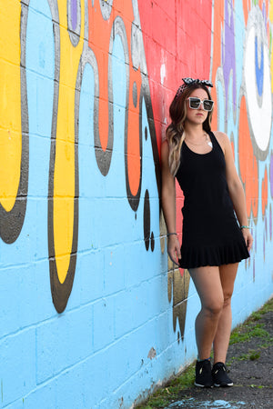 Match Up Mini Dress With Pleated Skirt