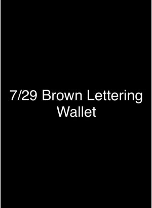 Brown Lettering Double Zip Wallet