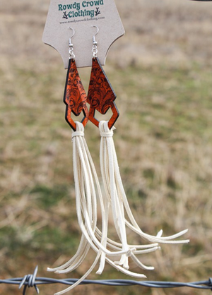 Ponderosa Leather Tassel Earrings (Various Colors)