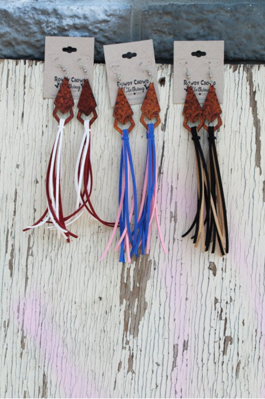 Ponderosa Leather Tassel Earrings (Various Colors)