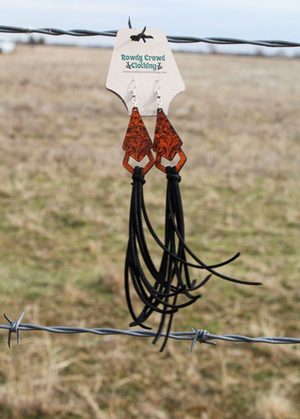 Ponderosa Leather Tassel Earrings (Various Colors)