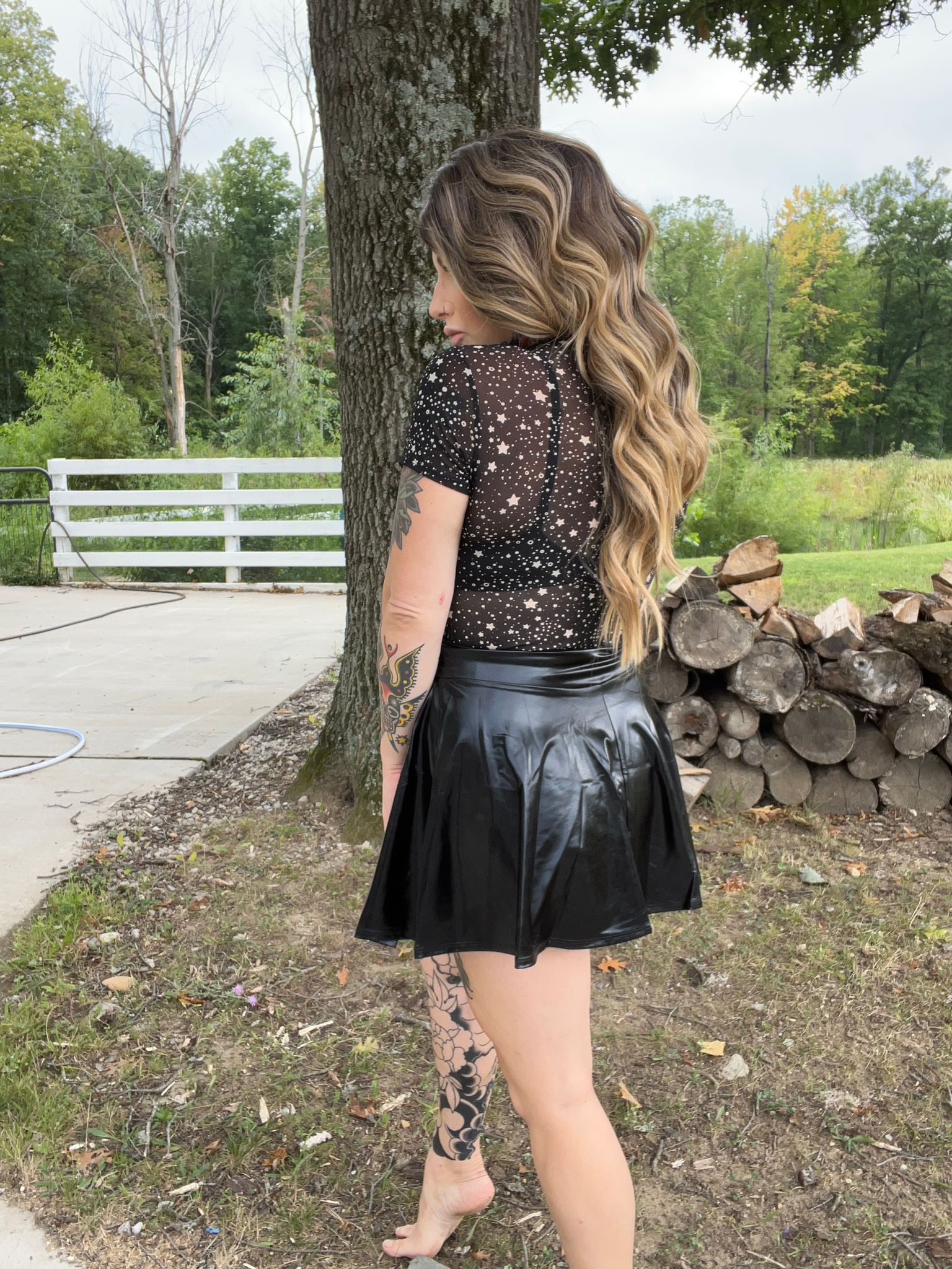 I Dare You Metallic Pleather Skirt