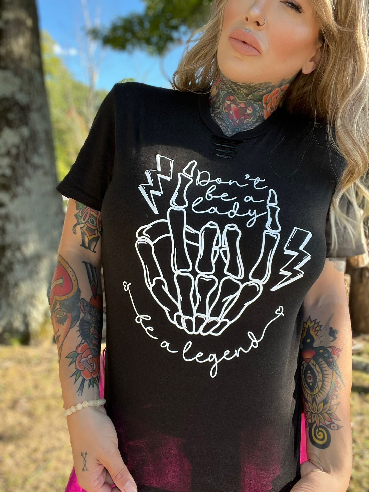 Don't Be A Lady Be A Legend Distressed Tee (S-3X)