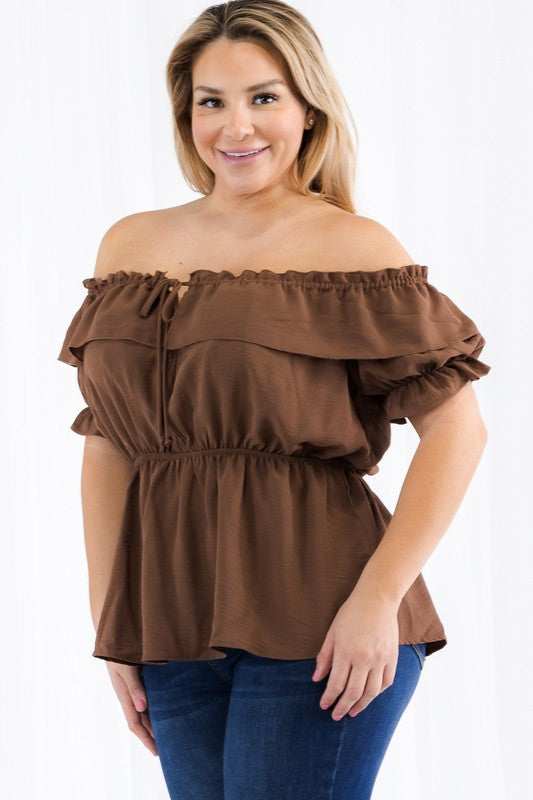 The Main Course Curvy Off The Shoulder Blouse