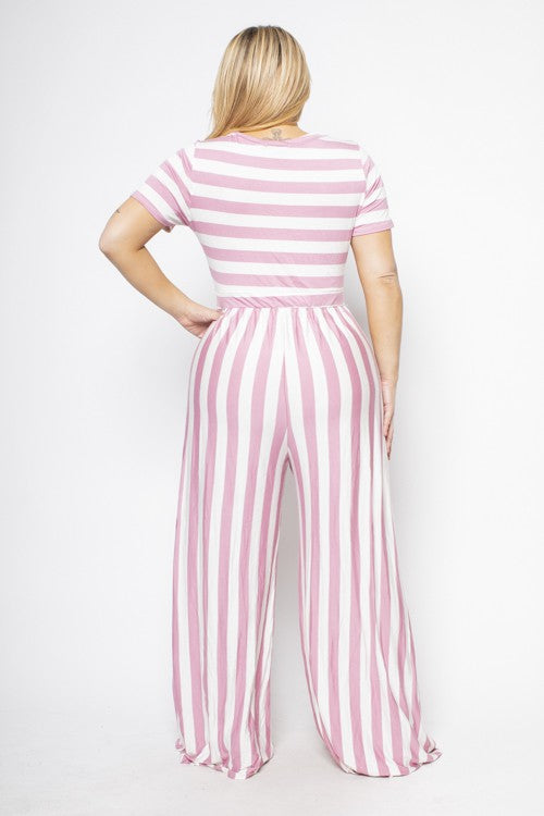 Annabell Curvy Stripped Jumpsuit