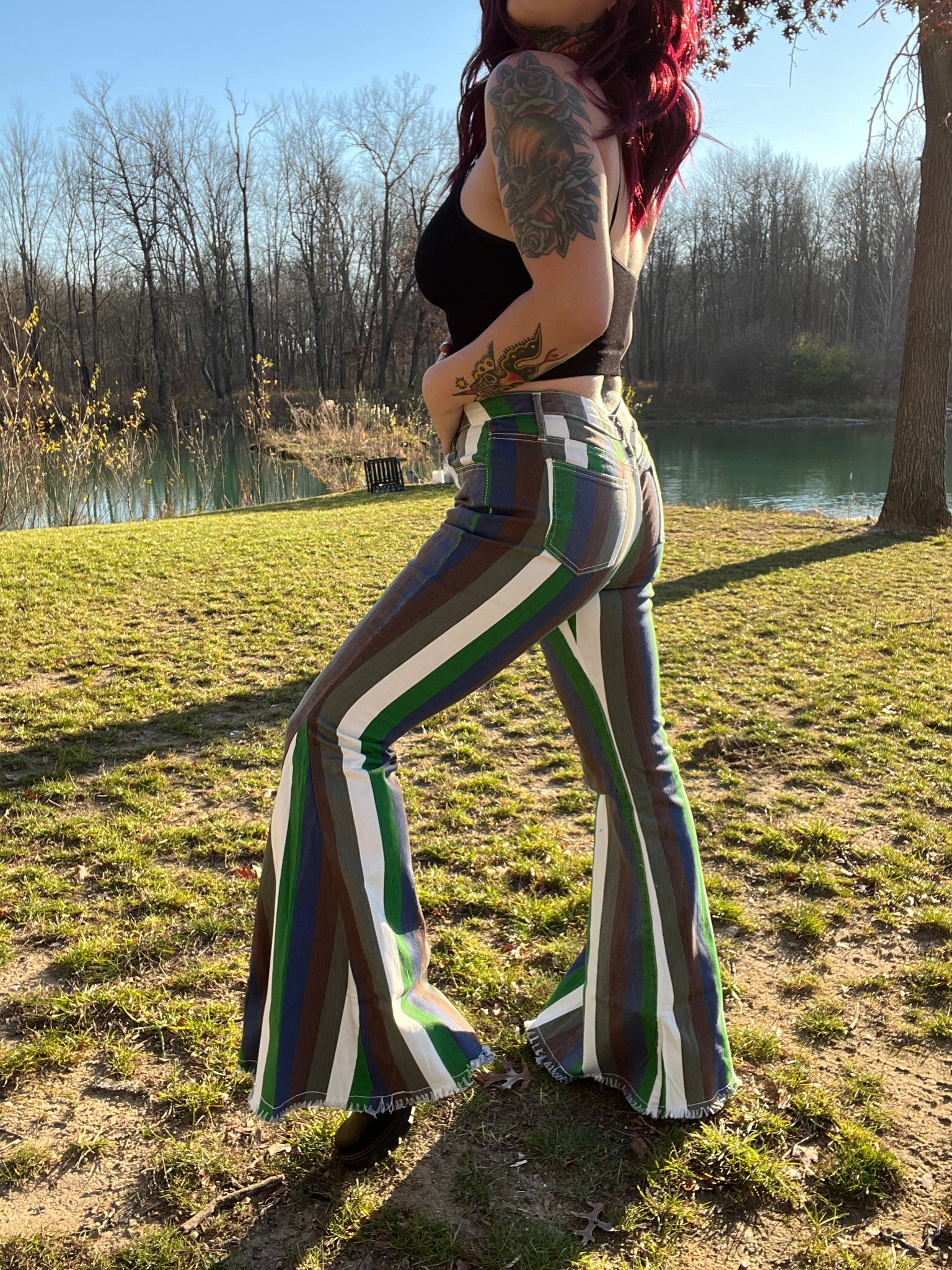 Crossed The Line Denim Flared Pants