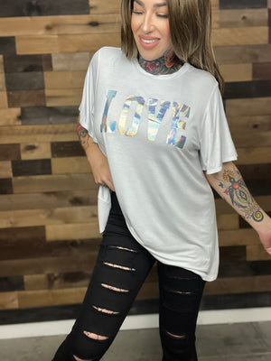 Holographic Lovin Curvy Tee