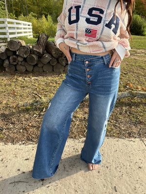 Don't Cross Me Wide Leg Jeans *Vibrant M.I.U*