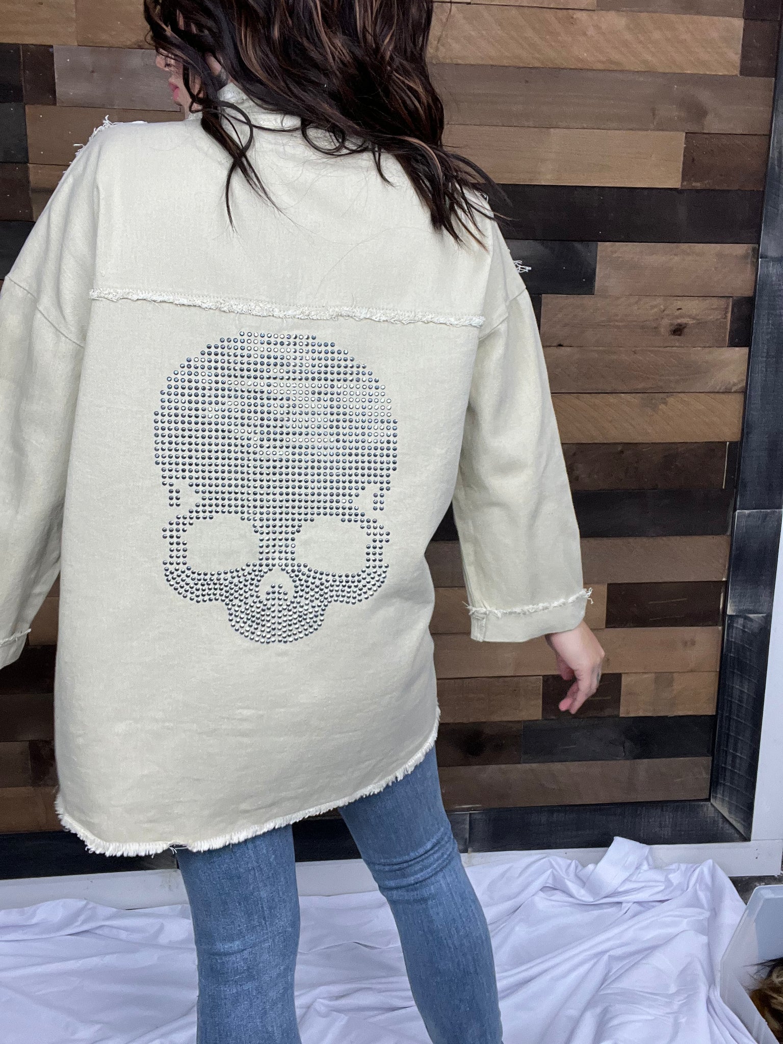 Crackin' Skulls Detailed Denim Jacket *NEW COLOR OPTION*
