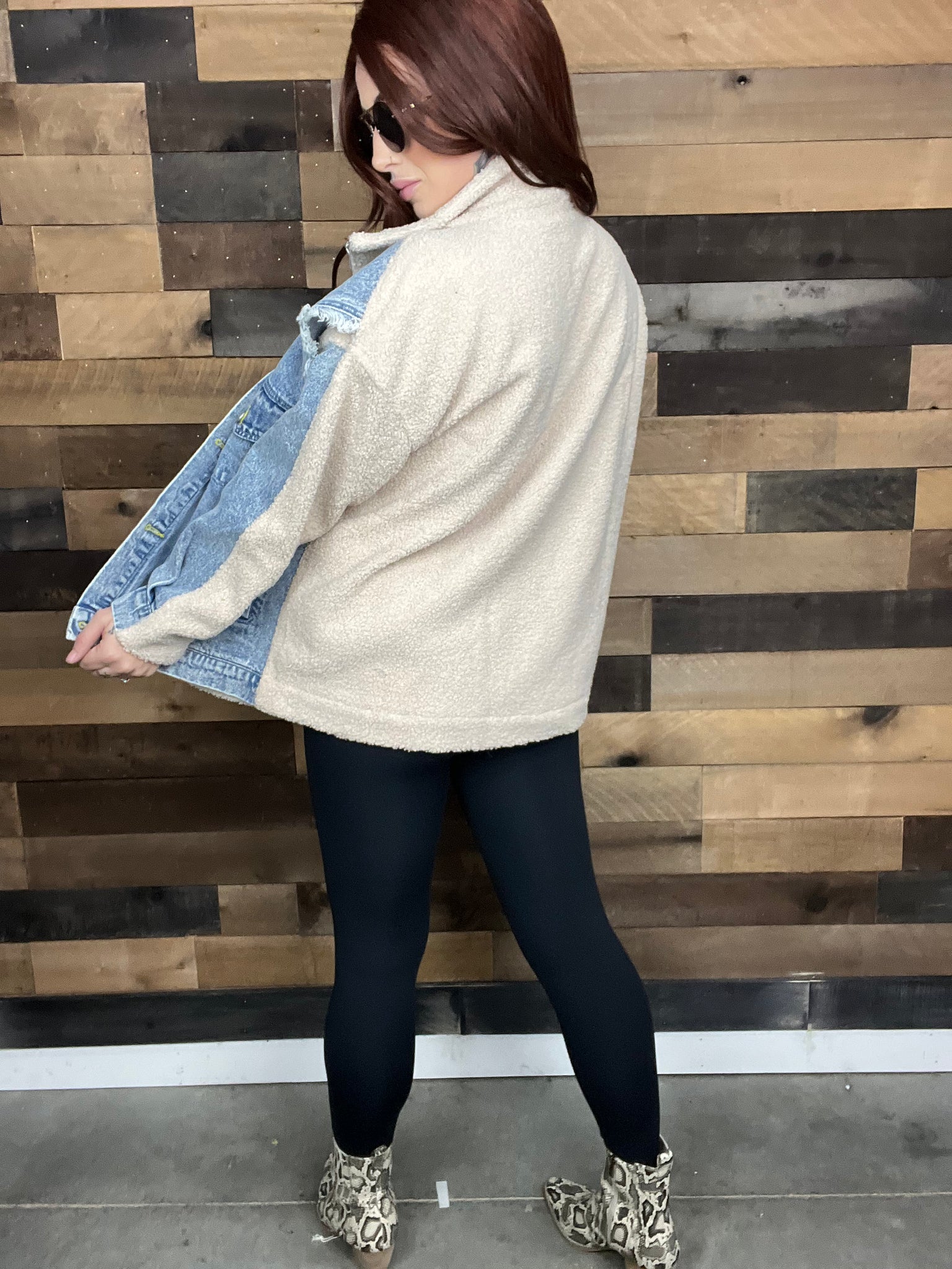 Behind The Scenes Denim Vest Fleece Jacket