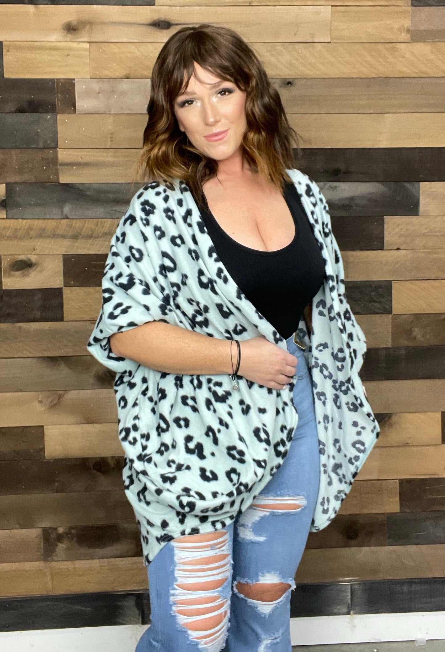Been Spotted Curvy Leopard Kimono