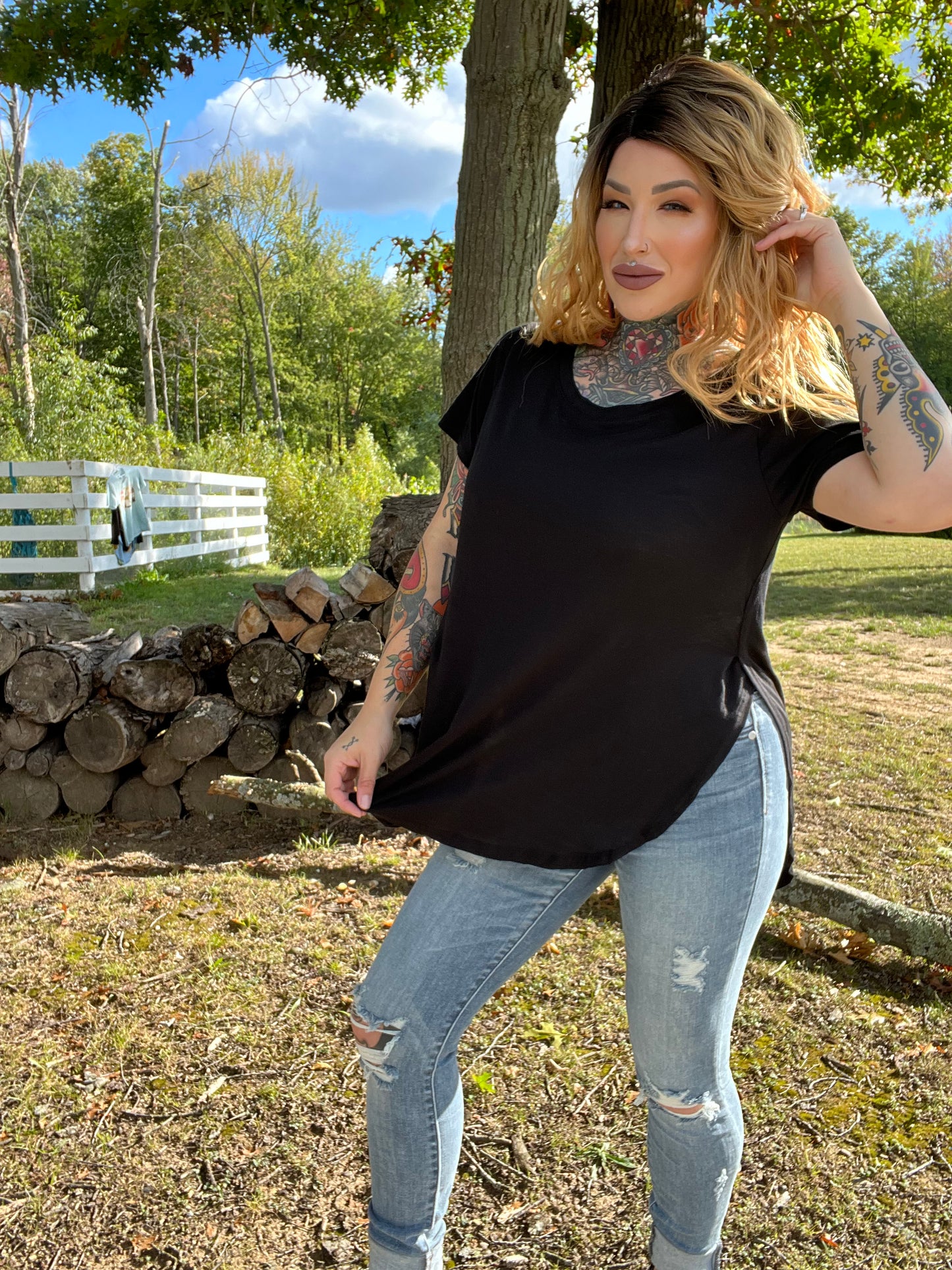 Just Flow With It Curvy Tunic Tee (MULTIPLE COLOR OPTIONS)