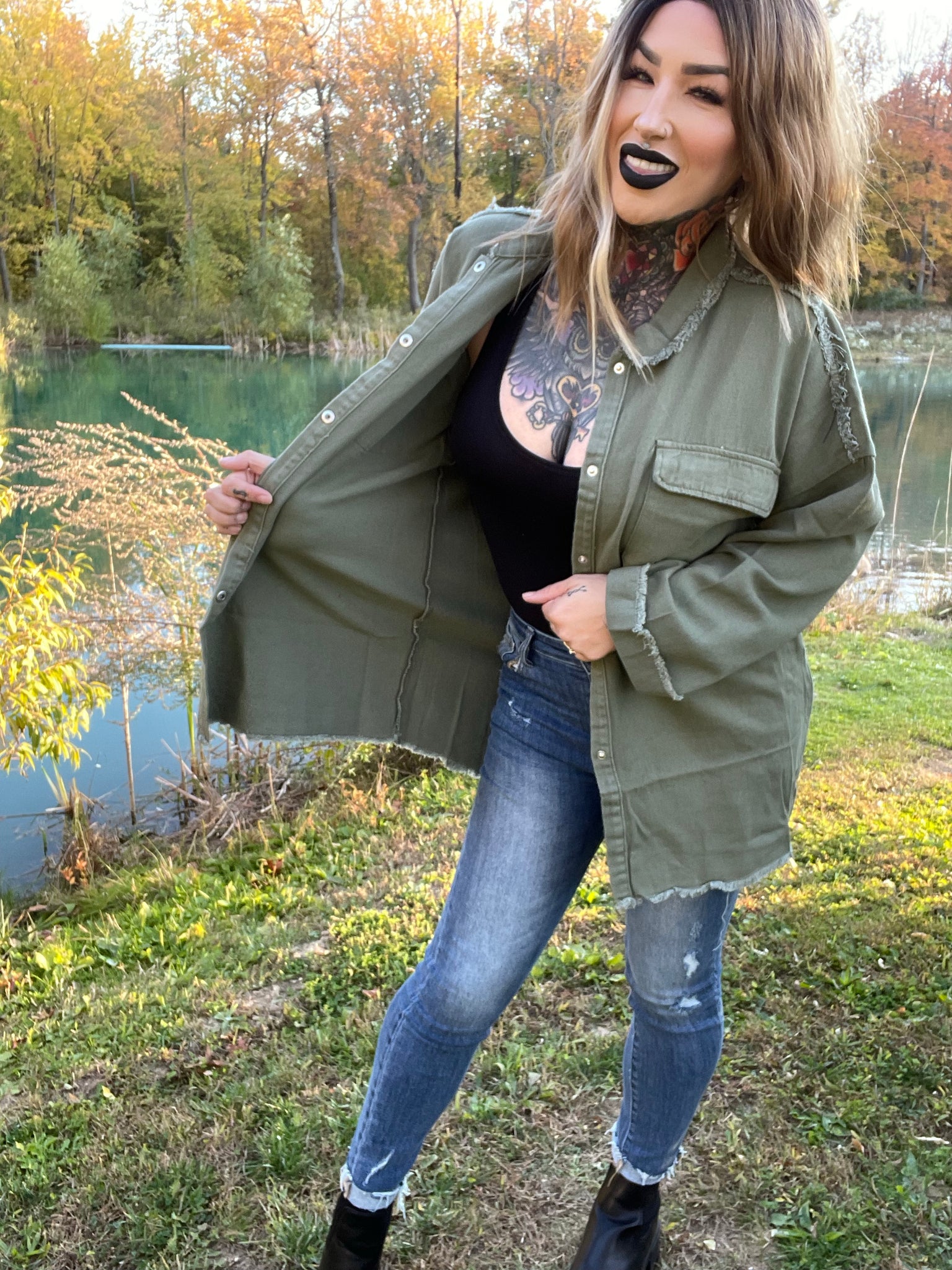 Crackin' Skulls Detailed Denim Jacket *NEW COLOR OPTION*