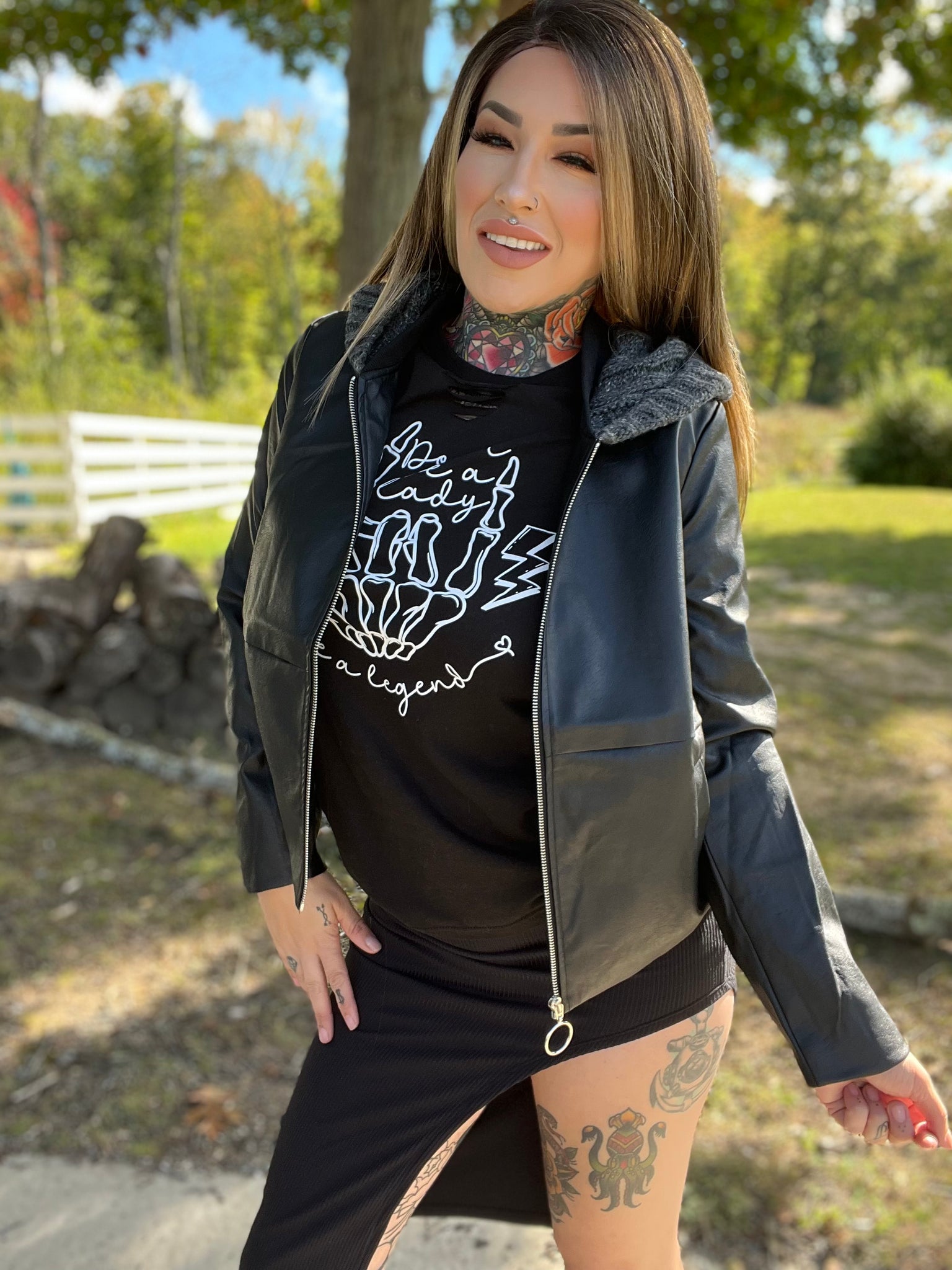 Meet Me Outside Hooded PU Jacket