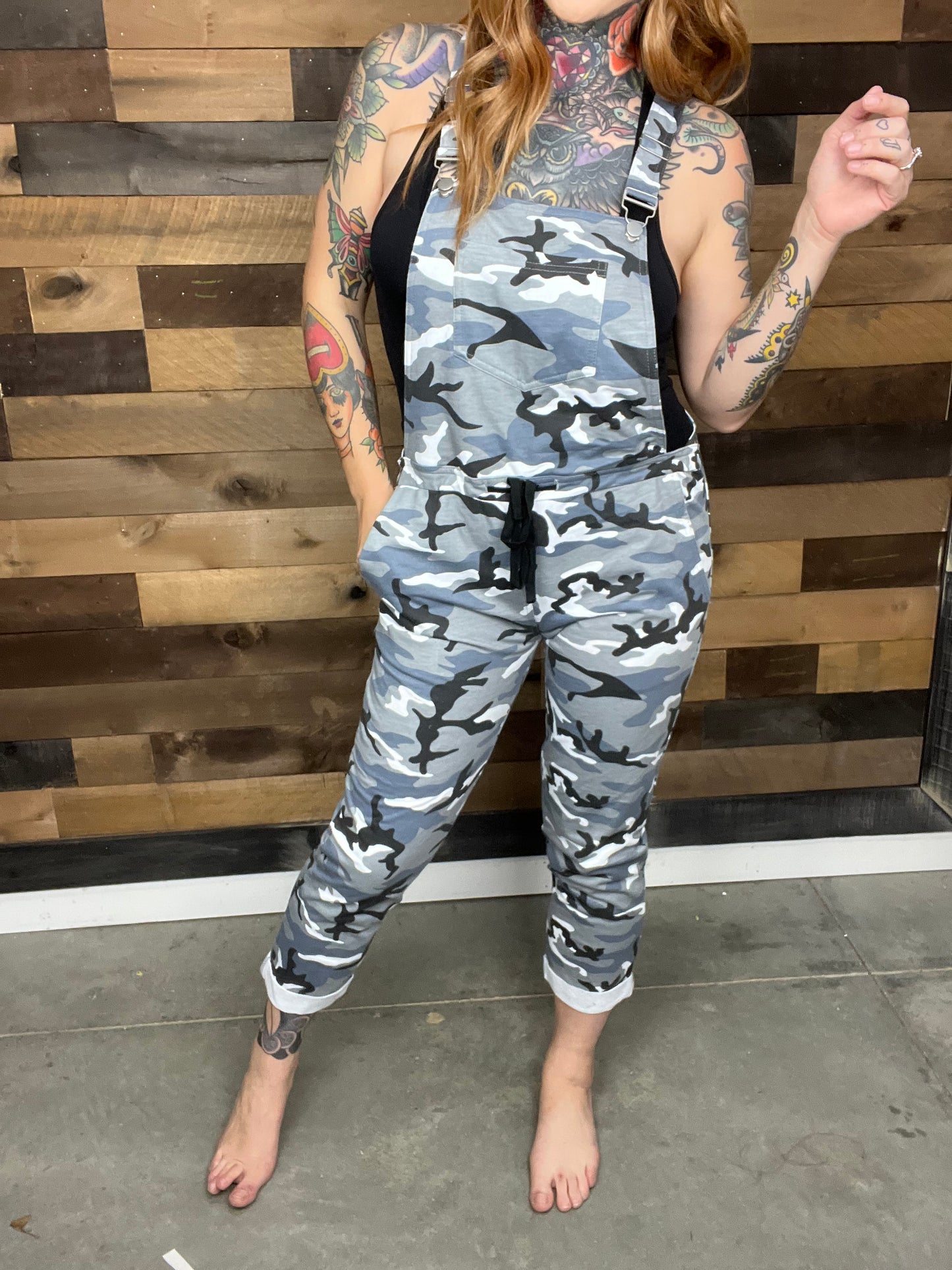 No Consequences Camo Overall Jumpsuit