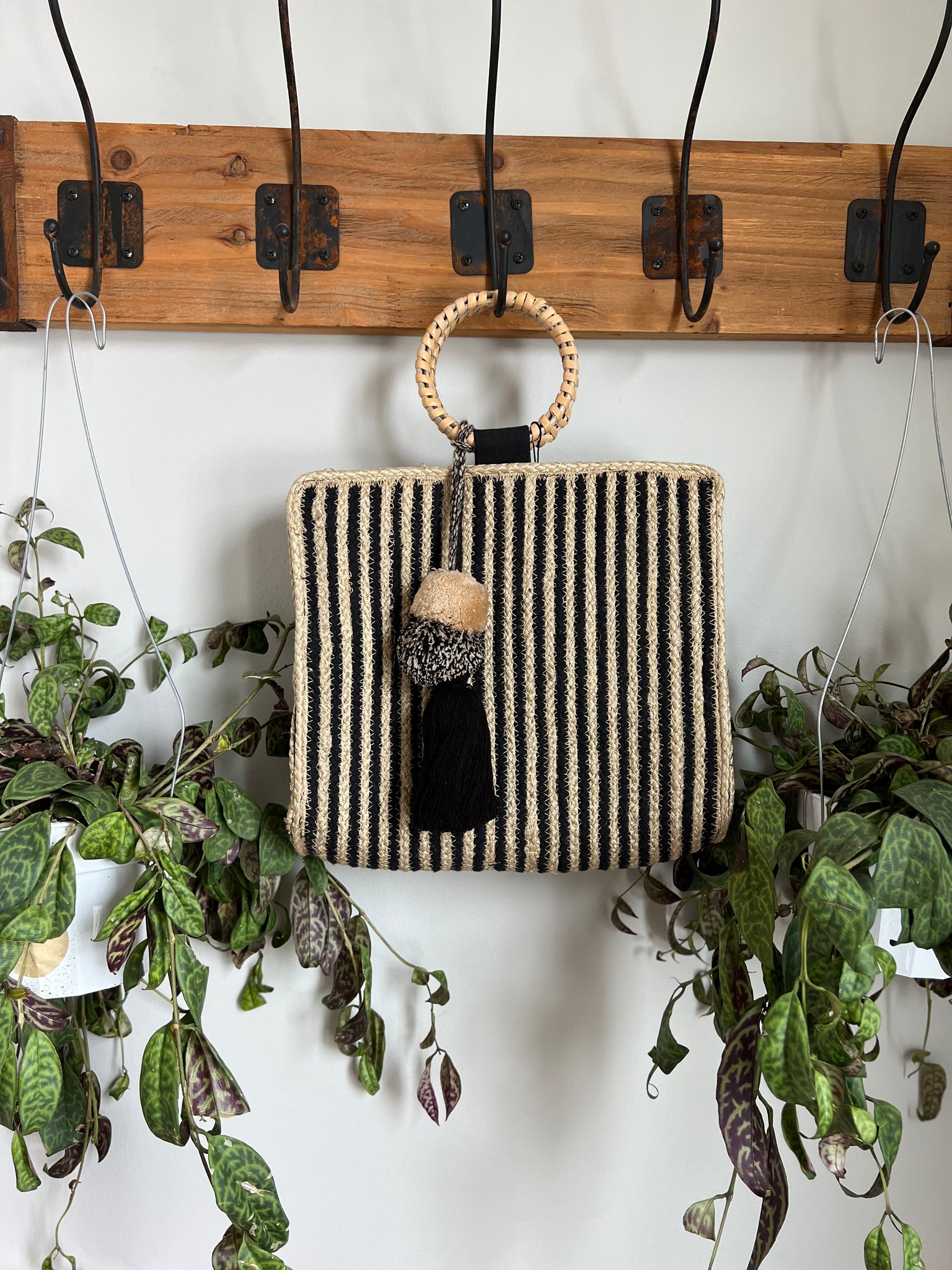 Shale Striped Handwoven Hand Held Tote