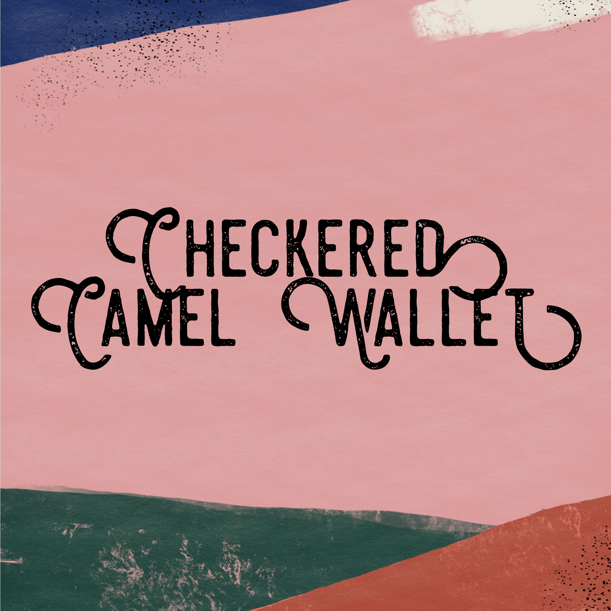 Checkered Camel Double Zipper Wallet (Preorder)