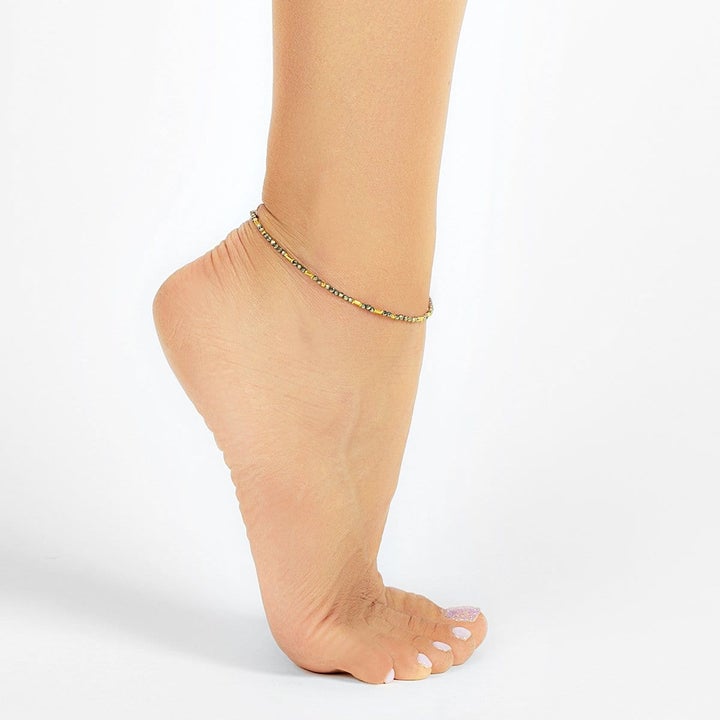 Vibrate Higher - Pyrite Stone Gold Plated Anklet