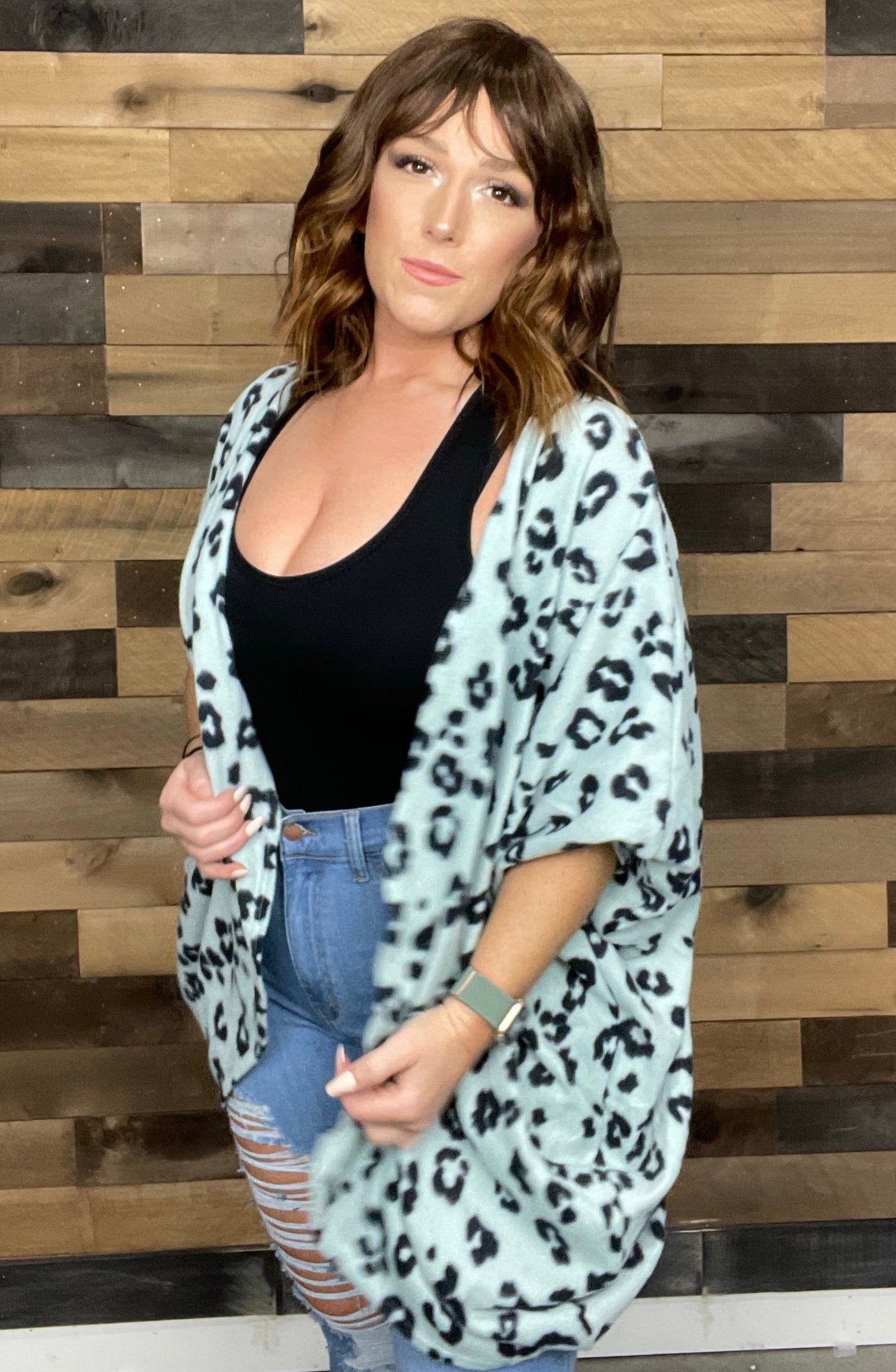 Been Spotted Curvy Leopard Kimono